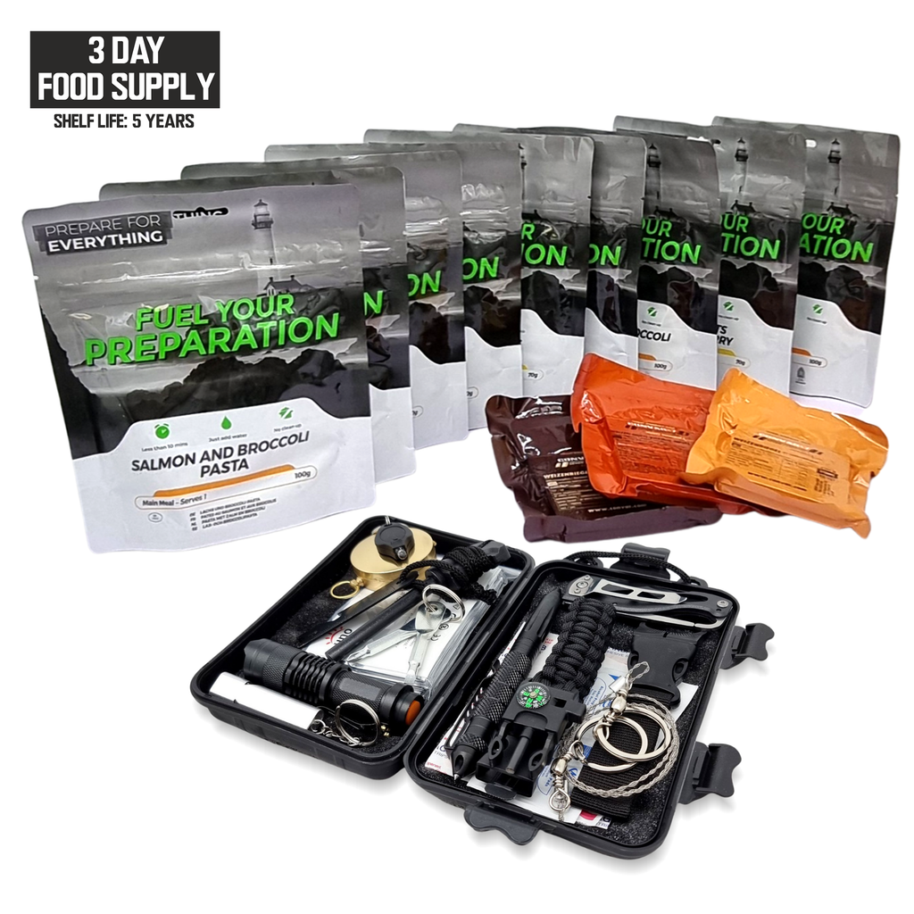 Freeze dried food and survival kit